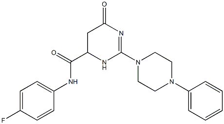 N-(4-FLUOROPHENYL)-6-OXO-2-(4-PHENYLPIPERAZIN-1-YL)-3,4,5,6-TETRAHYDROPYRIMIDINE-4-CARBOXAMIDE 结构式