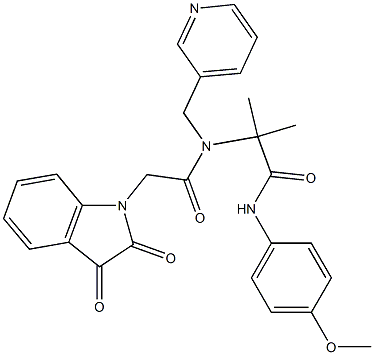 2-[[2-(2,3-DIOXO-2,3-DIHYDRO-1H-INDOL-1-YL)ACETYL](3-PYRIDINYLMETHYL)AMINO]-N-(4-METHOXYPHENYL)-2-METHYLPROPANAMIDE 结构式