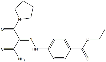 ETHYL 4-{(2Z)-2-[2-AMINO-1-(PYRROLIDIN-1-YLCARBONYL)-2-THIOXOETHYLIDENE]HYDRAZINO}BENZOATE 结构式