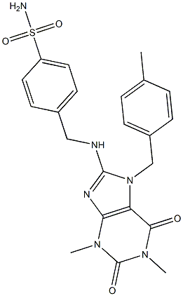 4-{[(7-(4-METHYLBENZYL)-1,3-DIMETHYL-2,6-DIOXO-2,3,6,7-TETRAHYDRO-1H-PURIN-8-YL)AMINO]METHYL}BENZENESULFONAMIDE 结构式