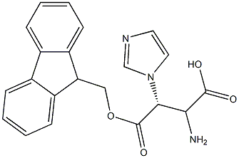 (R)-2-(((((9H-芴-9-基)甲氧基)羰基)氨基)-3-(1H-咪唑-1-基)丙酸 结构式