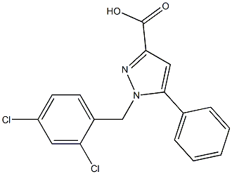 1-(2,4-DICHLOROBENZYL)-5-PHENYL-1H-PYRAZOLE-3-CARBOXYLIC ACID 结构式