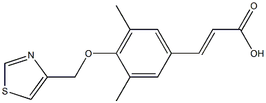 (2E)-3-[3,5-DIMETHYL-4-(1,3-THIAZOL-4-YLMETHOXY)PHENYL]ACRYLIC ACID 结构式