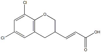 (2E)-3-(6,8-DICHLORO-3,4-DIHYDRO-2H-CHROMEN-3-YL)ACRYLIC ACID 结构式
