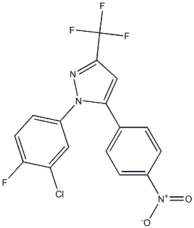 1-(3-CHLORO-4-FLUOROPHENYL)-5-(4-NITROPHENYL)-3-(TRIFLUOROMETHYL)PYRAZOLE 结构式