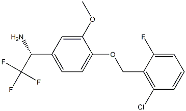 (1R)-1-(4-[(6-CHLORO-2-FLUOROPHENYL)METHOXY]-3-METHOXYPHENYL)-2,2,2-TRIFLUOROETHYL AMINE 结构式