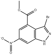 3-溴-6-硝基吲唑-4-甲酸甲酯 结构式