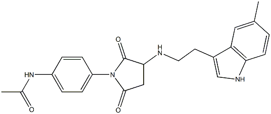 N-[4-(3-{[2-(5-METHYL-1H-INDOL-3-YL)ETHYL]AMINO}-2,5-DIOXO-1-PYRROLIDINYL)PHENYL]ACETAMIDE 结构式