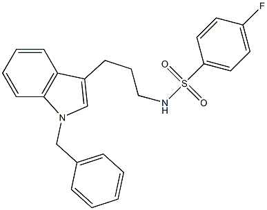 N-[3-(1-BENZYL-1H-INDOL-3-YL)PROPYL]-4-FLUOROBENZENESULFONAMIDE 结构式