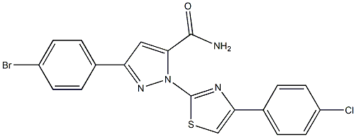 3-(4-BROMOPHENYL)-1-[4-(4-CHLOROPHENYL)-1,3-THIAZOL-2-YL]-1H-PYRAZOL-5-YLFORMAMIDE 结构式