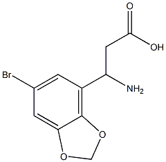 3-Amino-3-(6-bromo-benzo[1,3]dioxol-4-yl)-propionic acid 结构式