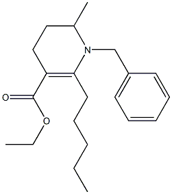 Ethyl 1-benzyl-6-methyl-2-pentyl-1,4,5,6-tetrahydro-3-pyridinecarboxylate 结构式
