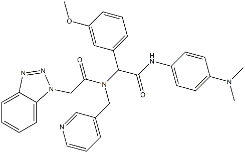 2-(2-(1H-BENZO[D][1,2,3]TRIAZOL-1-YL)-N-(PYRIDIN-3-YLMETHYL)ACETAMIDO)-N-(4-(DIMETHYLAMINO)PHENYL)-2-(3-METHOXYPHENYL)ACETAMIDE 结构式