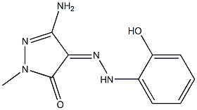 (4Z)-3-AMINO-1-METHYL-1H-PYRAZOLE-4,5-DIONE 4-[(2-HYDROXYPHENYL)HYDRAZONE] 结构式