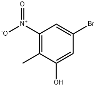 5-溴-2-甲基-3-硝基苯酚 结构式