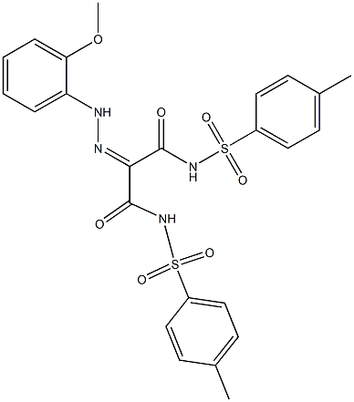 2-(2-(2-METHOXYPHENYL)HYDRAZONO)-N1,N3-BIS(P-TOLYLSULFONYL)MALONAMIDE 结构式
