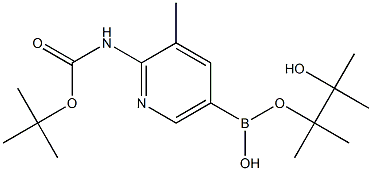 2-TERT-BUTYLOXYCARBONYLAMINO-3-METHYLPYRIDINE-5-BORONIC ACID PINACOL ESTER 结构式