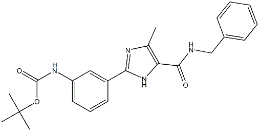 [3-(5-Benzylcarbamoyl-4-methyl-1H-imidazol-2-yl)-phenyl]-carbamic acid tert-butyl ester 结构式