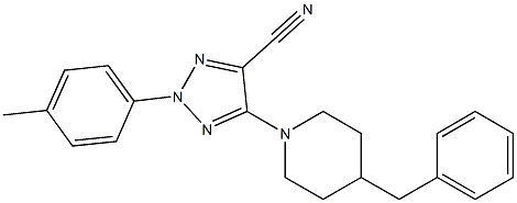5-(4-BENZYLPIPERIDIN-1-YL)-2-(4-METHYLPHENYL)-2H-1,2,3-TRIAZOLE-4-CARBONITRILE 结构式