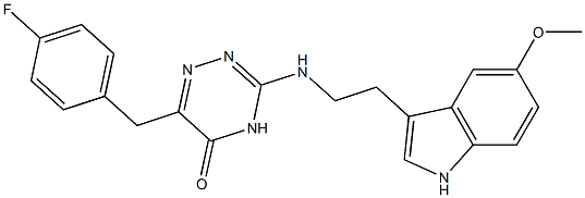 6-(4-FLUOROBENZYL)-3-{[2-(5-METHOXY-1H-INDOL-3-YL)ETHYL]AMINO}-1,2,4-TRIAZIN-5(4H)-ONE 结构式