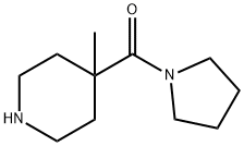 4-甲基-4-(吡咯烷-1-羰基)哌啶 结构式