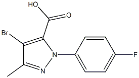 4-BROMO-1-(4-FLUOROPHENYL)-3-METHYL-1H-PYRAZOLE-5-CARBOXYLIC ACID 结构式