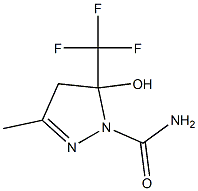 1-CARBAMOYL-4,5-DIHYDRO-5-HYDROXY-3-METHYL-5-(TRIFLUOROMETHYL)PYRAZOLE 结构式