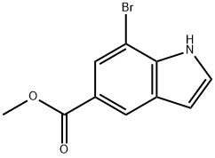 7-溴-1H-吲哚-5-羧酸甲酯 结构式