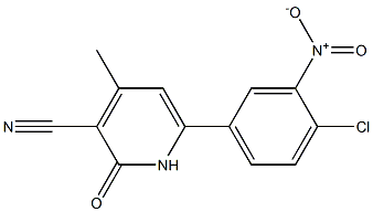 6-(4-CHLORO-3-NITROPHENYL)-1,2-DIHYDRO-4-METHYL-2-OXOPYRIDINE-3-CARBONITRILE 结构式