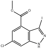 6-Chloro-3-iodo-4-indazolecarboxylic acid methyl ester 结构式