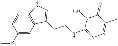 4-AMINO-3-{[2-(5-METHOXY-1H-INDOL-3-YL)ETHYL]AMINO}-6-METHYL-1,2,4-TRIAZIN-5(4H)-ONE 结构式