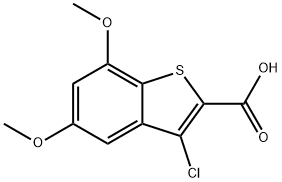 3-Chloro-5,7-dimethoxy-1-benzothiophene-2-carboxylic acid 结构式
