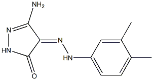 (4Z)-3-AMINO-1H-PYRAZOLE-4,5-DIONE 4-[(3,4-DIMETHYLPHENYL)HYDRAZONE] 结构式