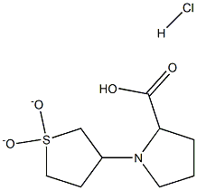 1-(1,1-DIOXIDOTETRAHYDROTHIEN-3-YL)PYRROLIDINE-2-CARBOXYLIC ACID HYDROCHLORIDE 结构式