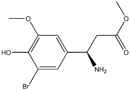 Methyl (3R)-3-amino-3-(3-bromo-4-hydroxy-5-methoxyphenyl)propanoate 结构式