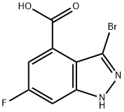 3-溴-6-氟-1H-吲唑-4-羧酸 结构式