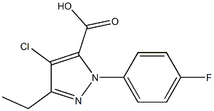 4-CHLORO-3-ETHYL-1-(4-FLUOROPHENYL)-1H-PYRAZOLE-5-CARBOXYLIC ACID 结构式