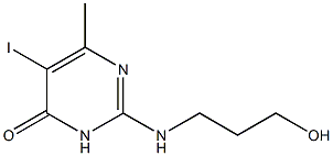 2-[(3-HYDROXYPROPYL)AMINO]-5-IODO-6-METHYLPYRIMIDIN-4(3H)-ONE 结构式