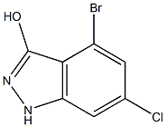 4-BROMO-6-CHLORO-3-HYDROXY (1H)INDAZOLE 结构式