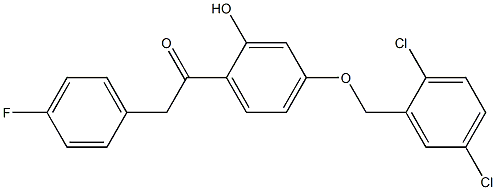 1-(4-(2,5-DICHLOROBENZYLOXY)-2-HYDROXYPHENYL)-2-(4-FLUOROPHENYL)ETHANONE 结构式