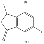 4-Bromo-6-fluoro-7-hydroxy-3-methylindan-1-one 结构式