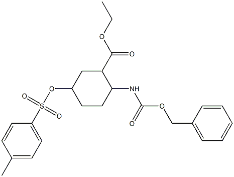 ALL-CIS-2-BENZYLOXYCARBONYLAMINO-5-(TOLUENE-4-SULFONYLOXY)-CYCLOHEXANECARBOXYLIC ACID ETHYL ESTER 结构式