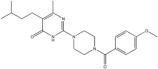 5-ISOPENTYL-2-[4-(4-METHOXYBENZOYL)-1-PIPERAZINYL]-6-METHYL-4(3H)-PYRIMIDINONE 结构式