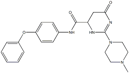 2-(4-METHYL-1-PIPERAZINYL)-6-OXO-N-(4-PHENOXYPHENYL)-3,4,5,6-TETRAHYDRO-4-PYRIMIDINECARBOXAMIDE 结构式