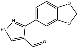 5-(1,3-苯并二氧杂环戊烯-5-YL)-1H-吡唑-4-甲醛 结构式