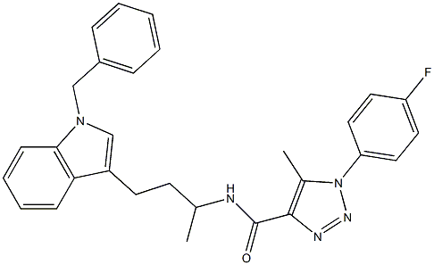 N-[3-(1-BENZYL-1H-INDOL-3-YL)-1-METHYLPROPYL]-1-(4-FLUOROPHENYL)-5-METHYL-1H-1,2,3-TRIAZOLE-4-CARBOXAMIDE 结构式