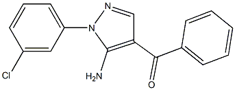 (5-Amino-1-(3-chlorophenyl)-1H-pyrazol-4-yl)(phenyl)methanone 结构式