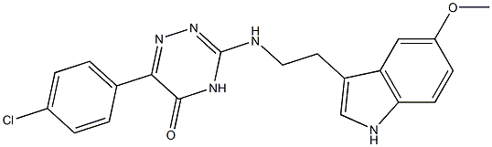 6-(4-CHLOROPHENYL)-3-{[2-(5-METHOXY-1H-INDOL-3-YL)ETHYL]AMINO}-1,2,4-TRIAZIN-5(4H)-ONE 结构式