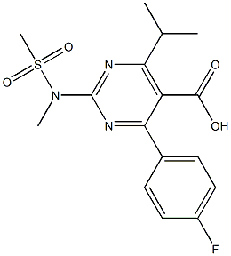 4-(4-Fluorophenyl)-6-isopropyl-2-[(N-methyl-N-methylsulfonyl)amino]pyrimidine-5-carboxylic acid 结构式