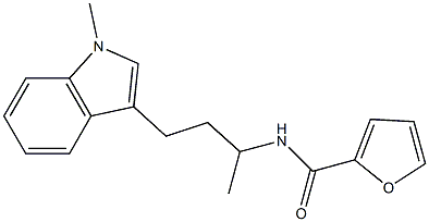 N-[1-METHYL-3-(1-METHYL-1H-INDOL-3-YL)PROPYL]-2-FURAMIDE 结构式